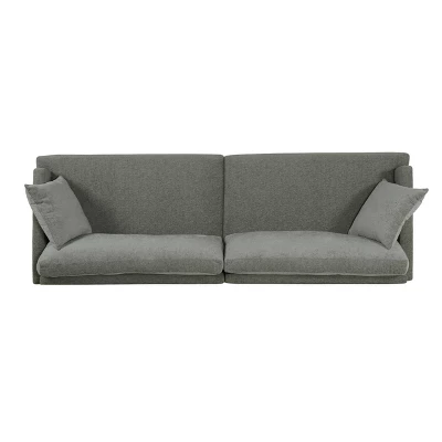 Malverne Contemporary 3 Seater Fabric Sofa With Accent Pillows Gray/Dark Brown - Christopher Knight Home 4 Malverne Contemporary 3 Seater Fabric Sofa With Accent Pillows Gray/Dark Brown - Christopher Knight Home - Image 4
