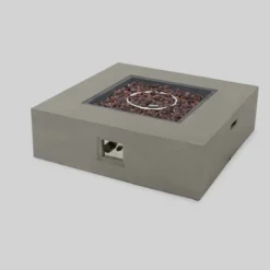 Oana 7pc Acacia V-Shaped Sectional Sofa Set With Fire Pit - Teak/Beige/Light Gray - Christopher Knight Home -Ckhome2u Store GUEST 8893c7e1 0d56 4b57 b707 47e41e847d7d 1