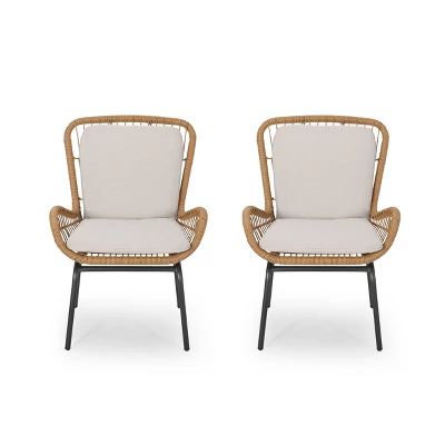 Christopher Knight Home Pabrico Wicker Club Chairs With Cushions 7 Christopher Knight Home Pabrico Wicker Club Chairs With Cushions - Image 7