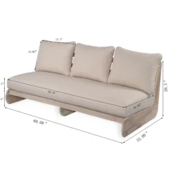 Christopher Knight Home Ryneth 69'' Mid-Century Modern Outdoor Acacia Wood 3-Seater Sofa With Thick Cushion -Ckhome2u Store GUEST 891791a5 61b2 462b aea6 7cb1023f523e