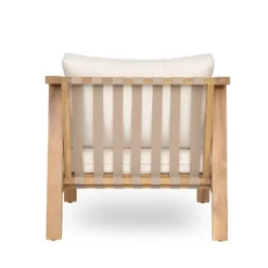 Christopher Knight Home Fraser Patio Slat Design Acacia Wood Club Chair With Cushion, Beige/Light Teak -Ckhome2u Store GUEST 8ac237be 611a 4ff3 9d34 901c46ee4c5d
