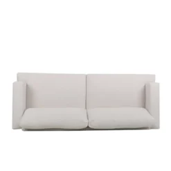 Dallin Contemporary Fabric 3 Seater Sofa Beige/Silver - Christopher Knight Home -Ckhome2u Store GUEST 8cc88152 a41d 4a85 8607 3bc9bb3471f7