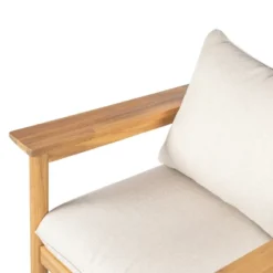 Christopher Knight Home Kari Patio Acacia Wood Slatted Club Chair With Water-Resistant Cushions, Beige/Light Teak -Ckhome2u Store GUEST 8f3dfc42 c4d7 4e42 8825 6d1a425ecd3d