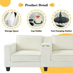 Christopher Knight Home Dave Reversible Corduroy L-Shaped Sofa With Cup Holders And Storage -Ckhome2u Store GUEST 8fa10ba4 4b37 4824 b451 3d9e1ea97545