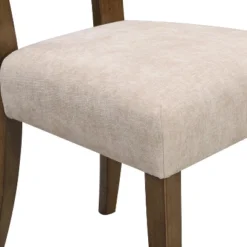 Set Of 2 Elegant Wooden Dining Chairs With Chenille Upholstered Seat, Solid Rubberwood Frame - Christopher Knight Home -Ckhome2u Store GUEST 92c50b20 76f3 42be 8d84 760c84b3025f