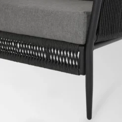 Handford 2pk Aluminum & Rope Club Chair Black/Gray: Weather-Resistant Patio Accent Chairs - Christopher Knight Home -Ckhome2u Store GUEST 937f2157 6f85 48b0 9227 ac2751b92298