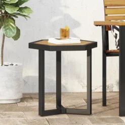 Christopher Knight Home Nahanni Outdoor Industrial Acacia Wood And Iron Side Table, Teak/Black -Ckhome2u Store GUEST 93b919ec 881e 47f6 8d68 86cd951641bd