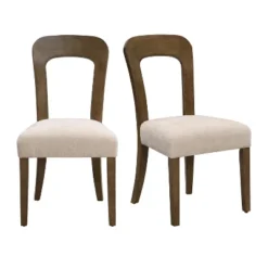 Set Of 2 Elegant Wooden Dining Chairs With Chenille Upholstered Seat, Solid Rubberwood Frame - Christopher Knight Home -Ckhome2u Store GUEST 95009c89 bfbf 4ebd 937f db2bcc3e443b
