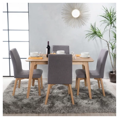 50" 5pc Orrin Dining Set Natural Oak/Dark Gray - Christopher Knight Home 1 50" 5pc Orrin Dining Set Natural Oak/Dark Gray - Christopher Knight Home