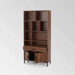 67.25" Gallatin Contemporary Cube Unit Bookcase Walnut - Christopher Knight Home -Ckhome2u Store GUEST 97f2ee7f d8e4 4d90 b758 85e85d63add7
