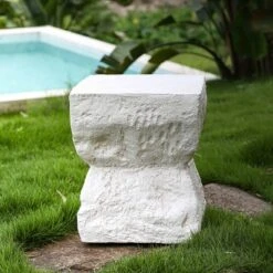 Christopher Knight Home Shenhe Modern Outdoor Lightweight Concrete Side Table