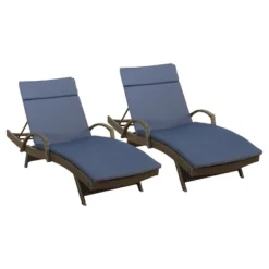 Salem Set Of 2 Brown Wicker Adjustable Chaise Lounge With Arms - Navy Blue - Christopher Knight Home: Weather-Resistant, Cushioned, Patio Furniture -Ckhome2u Store GUEST 993bdc69 975d 496c b469 1cb21288cffe