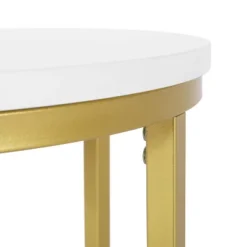 Ingersol Modern Glam C Shaped End Table White/Gold - Christopher Knight Home -Ckhome2u Store GUEST 9a733954 46b9 4ec2 ac38 ba587b85caf4