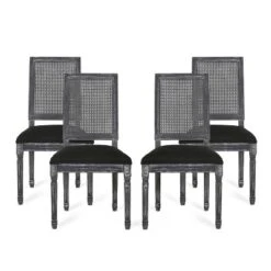 Christopher Knight Home Brownell French Country Wood And Cane Upholstered Dining Chairs (Set Of 4) -Ckhome2u Store GUEST 9aa449a1 0e4e 4ea3 9f92 129f6464f881