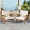 Christopher Knight Home Grania Patio Rattan And Acacia Wood Club Chair With Cushion, Brown/Cream -Ckhome2u Store GUEST 9abe026d cc5c 486e 81fc 15241d41e01c