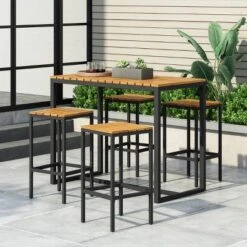 Christopher Knight Home Elkhart Outdoor Modern Industrial Acacia Wood 5 Piece Bar Set -Ckhome2u Store GUEST 9aea0471 de70 44d6 9737 bd522f67b15f