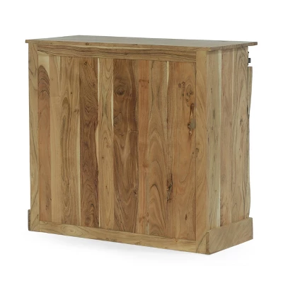 Laymon Modern Industrial Handcrafted Acacia Wood Live Edge Sideboard With Sliding Door Natural/Black - Christopher Knight Home 4 Laymon Modern Industrial Handcrafted Acacia Wood Live Edge Sideboard With Sliding Door Natural/Black - Christopher Knight Home - Image 4