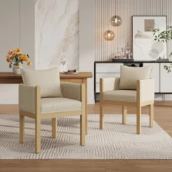 Christopher Knight Home Diana Modern Rubberwood Linen Upholstered Armchairs (Set Of 2) -Ckhome2u Store GUEST 9c315728 bd05 4cd5 bb48 4055341348fd