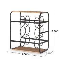 Rauser Modern Industrial 6 Bottle Tabletop Wine Rack Natural/Black - Christopher Knight Home -Ckhome2u Store GUEST 9cabe4cf a38e 46ee 9f50 6c38d9c842fe