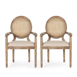 Set Of 2 Judith French Country Wood And Cane Upholstered Dining Chairs - Christopher Knight Home -Ckhome2u Store GUEST 9e295e5d fba0 4233 abd4 93d956e31c41