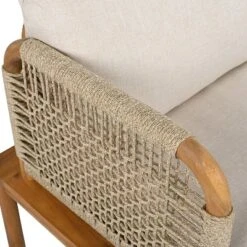 Christopher Knight Home Valencia Outdoor Rustic Acacia Wood And Rope Club Chair With Cushions, Teak/Beige -Ckhome2u Store GUEST a048cf04 b9ad 4e20 a214 5c8a02ff15c9