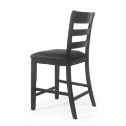 2pc Benner Farmhouse Upholstered Wood Counter Height Barstools Black - Christopher Knight Home -Ckhome2u Store GUEST a14f5d4b 8214 4f30 b5a2 ca0c06d1ed1f