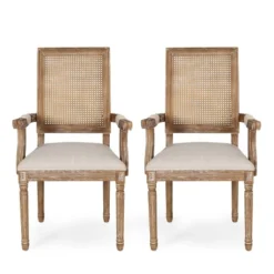Set Of 2 Maria French Country Wood And Cane Upholstered Dining Chairs - Christopher Knight Home -Ckhome2u Store GUEST a1ed441b 84e4 4095 a72e 58b9b67b0626