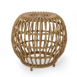 Ottawa Patio Boho Wicker Side Table: Handcrafted, All-Weather, No Assembly - Christopher Knight Home -Ckhome2u Store GUEST a2915cf2 3d24 4a9c b530 1b87d899be0c