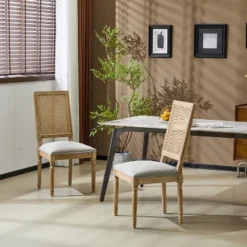 Christopher Knight Home Brownell French Country Fabric Upholstered Wood And Cane Dining Chairs (Set Of 2) -Ckhome2u Store GUEST a597ff8c 1cf6 44d3 bf61 13e7bab160de