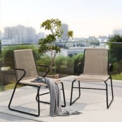 Christopher Knight Home Brook Modern Outdoor Iron And Rope Weave Club Chairs (Set Of 2) -Ckhome2u Store GUEST a69f1b80 3ea0 4f75 8ec2 07ca04a76136