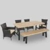 Jacks 6pc Acacia Wood & Wicker Patio Dining Set - Brown - Christopher Knight Home -Ckhome2u Store GUEST a783dff8 524a 49ff 87bd 0f4e4d68b25f