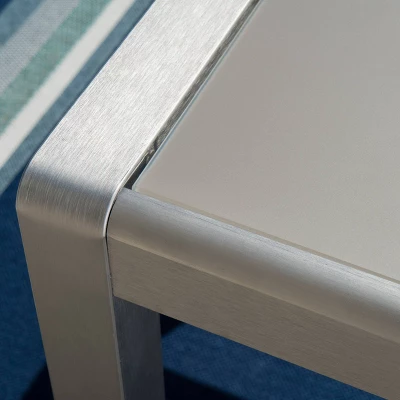 Cape Coral Rectangle Aluminum & Tempered Glass Dining Table - Silver/Gray - Christopher Knight Home 2 Cape Coral Rectangle Aluminum & Tempered Glass Dining Table - Silver/Gray - Christopher Knight Home - Image 2