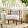Nic Outdoor Wicker Club Chair With Cushion - Light Brown/White - Christopher Knight Home -Ckhome2u Store GUEST aafb8619 0ed3 4f98 bfed 0b737049aa4b