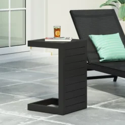 Christopher Knight Home Cape Coral Outdoor Modern C Shaped Aluminum Side Table -Ckhome2u Store GUEST ab01ce3c fcaa 41df 8381 f8e2dce37e6a