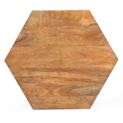 Cowger Rustic Glam Handcrafted Mango Wood Side Table Walnut/Polished Nickel - Christopher Knight Home -Ckhome2u Store GUEST ab656e65 6c0d 4fbf 9d3b e35871e77599