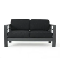 Christopher Knight Home Cape Coral Outdoor Loveseat - Aluminum Gray/Dark Gray -Ckhome2u Store GUEST add95dc1 5a4c 40ac b88c a431a1541baa