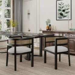 Christopher Knight Home Cinnabar 19.75" Seat Height Upholstered Rubberwood Tub Dining Chairs With Cane Back(Set Of 2) -Ckhome2u Store GUEST af0e8dc7 a0a9 4df2 bea9 079310b44d11