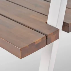 Huckleberry Rectangle Acacia Wood Patio Dining Table With Iron Plant Hanger Dark Brown/White - Christopher Knight Home -Ckhome2u Store GUEST af676181 7153 4cb0 a368 3583d1a998d0