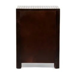 Benewah Handcrafted Boho 3 Drawer Mango Wood Nightstand Dark Walnut/Black/White - Christopher Knight Home -Ckhome2u Store GUEST b1eea67e 2b5d 4b30 85f7 62001e6cdd99