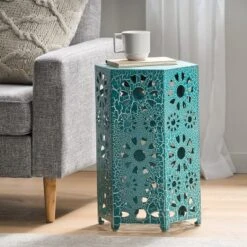 Christopher Knight Home Eliana Indoor/Outdoor Hexagon Iron Side Table