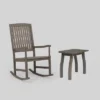 Arcadia 2pc Acacia Wood Rocking Chair And Side Table Set Gray - Christopher Knight Home -Ckhome2u Store GUEST b2cd1c7e dfce 4b60 b05e ac8b3873148d