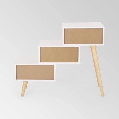 Payson Mid-Century Modern 3 Drawer Tiered Cabinet Matte White - Christopher Knight Home 6 Payson Mid-Century Modern 3 Drawer Tiered Cabinet Matte White - Christopher Knight Home - Image 6