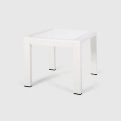 Cape Coral Aluminum Side Table - Christopher Knight Home: Frosted Glass, Weather-Resistant -Ckhome2u Store GUEST b5b9607d 99c3 4079 8c46 ed8fec0e56cc