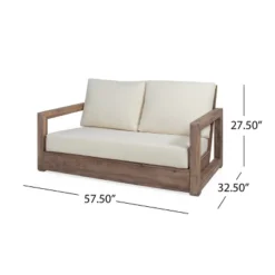 Christopher Knight Home Andrae Outdoor Acacia Wood 4 Seater Chat Set With Cushions, Brown And Beige -Ckhome2u Store GUEST b619704c 9e2f 4108 afa6 7114eab7fd0f