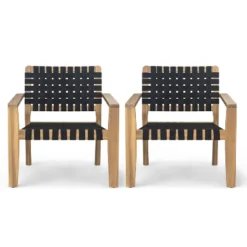 Christopher Knight Home Annette Patio Rustic Woven Rope Acacia Wood Accent Chair (Set Of 2) -Ckhome2u Store GUEST b629a829 c48a 400b a091 c80df6be1cdf