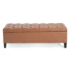 Christopher Knight Home Tartaglia Contemporary Faux Leather Upholstered Button Tufted Storage Ottoman