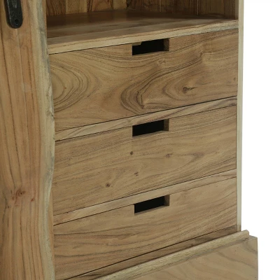 Laymon Modern Industrial Handcrafted Acacia Wood Live Edge Sideboard With Sliding Door Natural/Black - Christopher Knight Home 8 Laymon Modern Industrial Handcrafted Acacia Wood Live Edge Sideboard With Sliding Door Natural/Black - Christopher Knight Home - Image 8