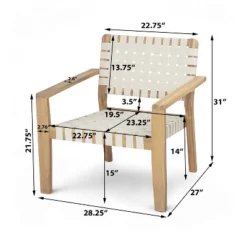 Christopher Knight Home Annette Patio Rustic Woven Rope Acacia Wood Accent Chair (Set Of 2)