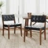 Christopher Knight Home Cassius Woven Faux Leather Rubberwood Dining Chair (Set Of 2) -Ckhome2u Store GUEST ba4789fa e35f 4958 8bf4 d05d2f8ecdb6