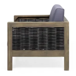 Christopher Knight Home Luna Outdoor Acacia And Wicker Club Chair Gray/Mixed Gray/Dark Gray -Ckhome2u Store GUEST bbcdb673 d229 4005 aba0 5cd3bbf0b614